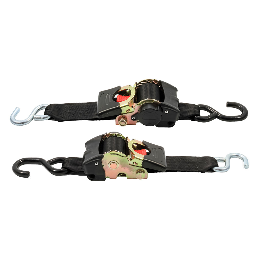 Camco Retractable Tie Down Straps - 2" Width 6' Dual Hooks