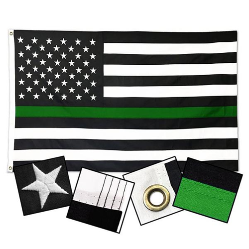 DuraSleek Nylon Thin Green Line American Flag, 3 x 5 Ft