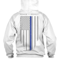 Thumbnail for Hoodie - Honor/Respect, Thin Blue Line Flag