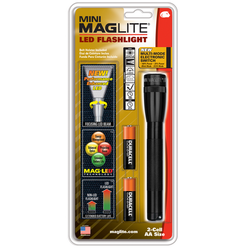 SP22 Mini Maglite 2 AA-Cell LED Flashlight w/ Holster